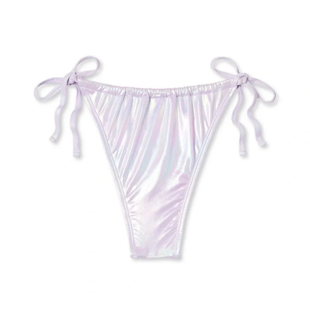 Wild Fable Side Tie Adjustable Extra‎ Cheeky Ultra High Iridescent Swim Bottoms